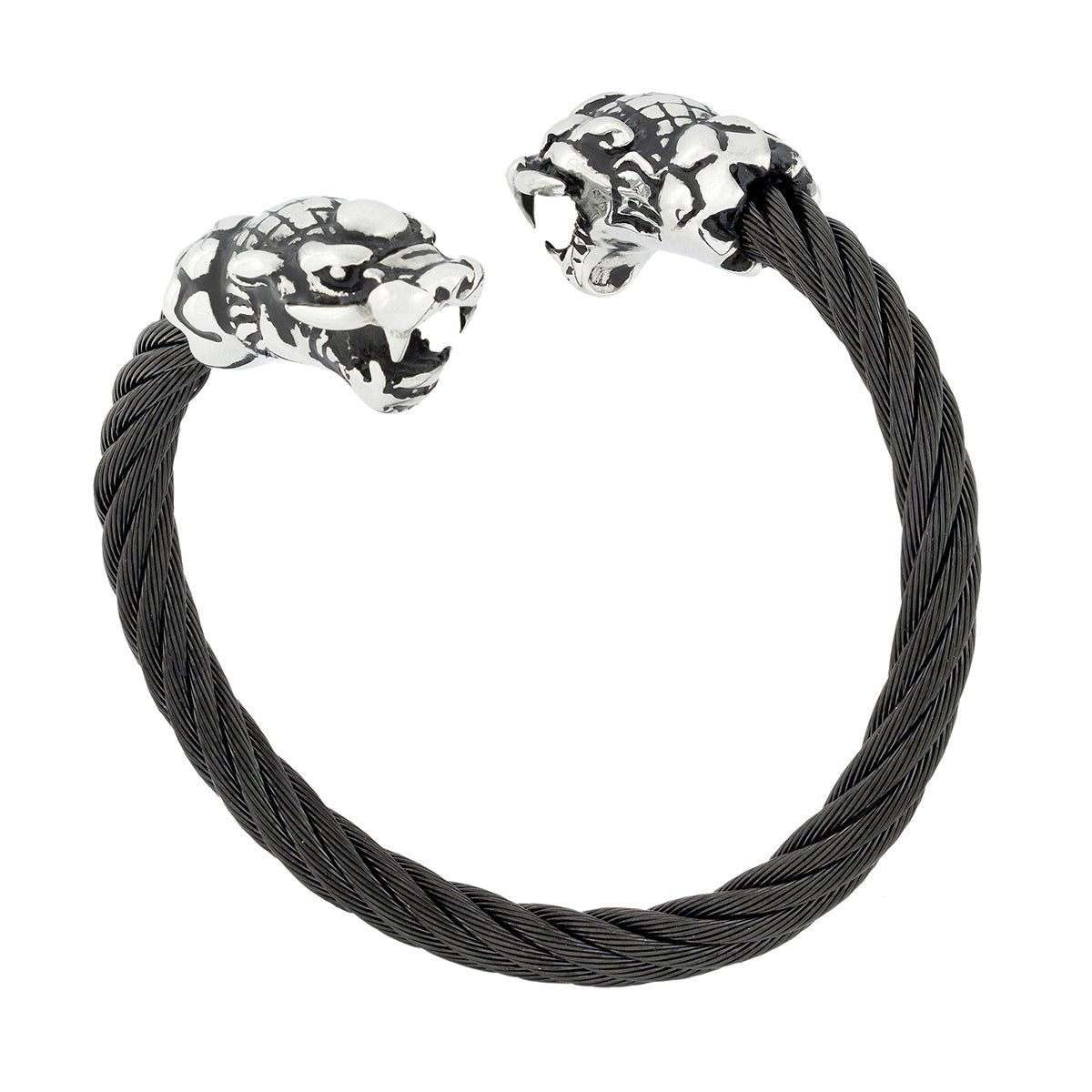 Rope Snake Lion Dragon Stainless Steel Black Silver Kada Bracelet Bulk Main image