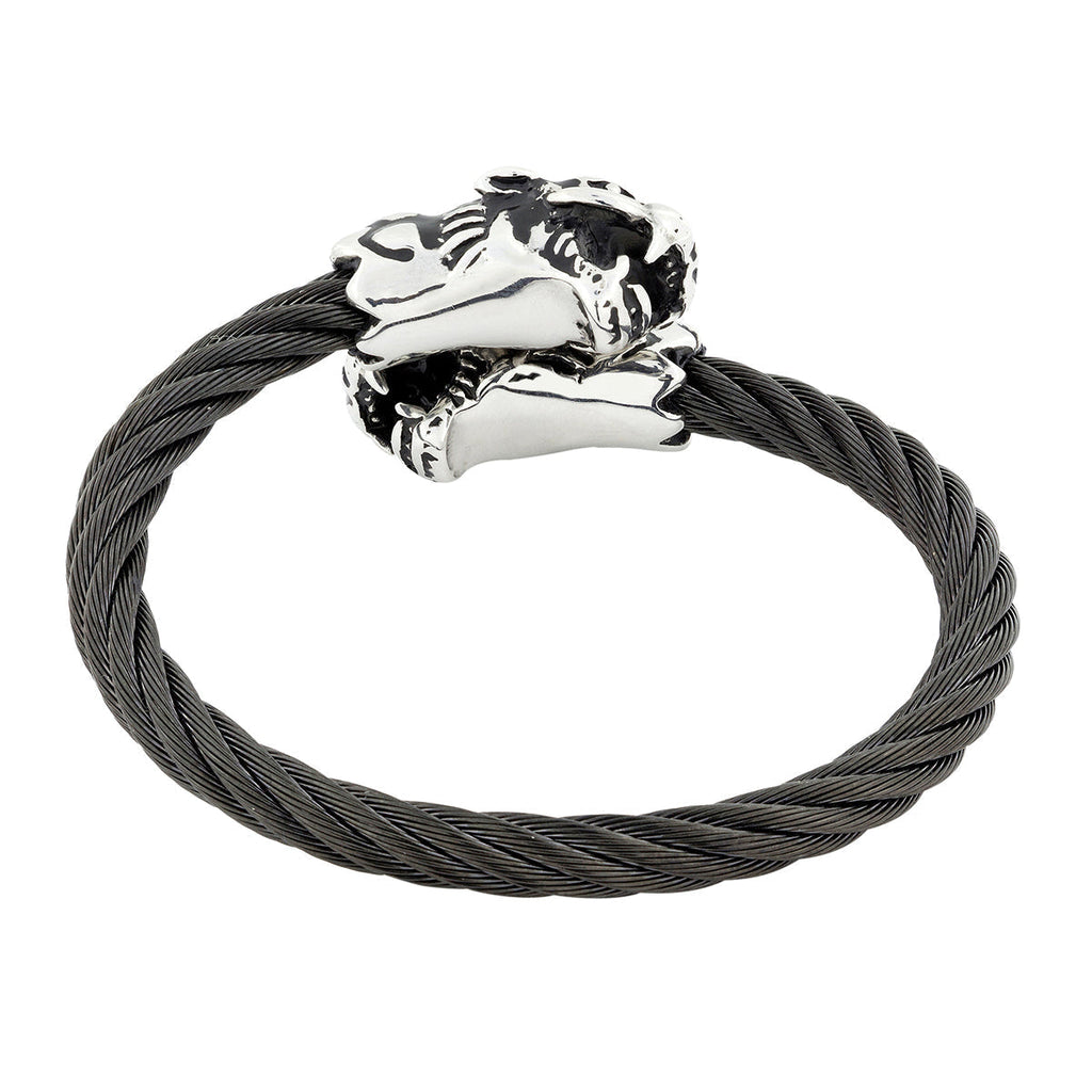 Rope Snake Lion Dragon Stainless Steel Black Silver Kada Bracelet Bulk