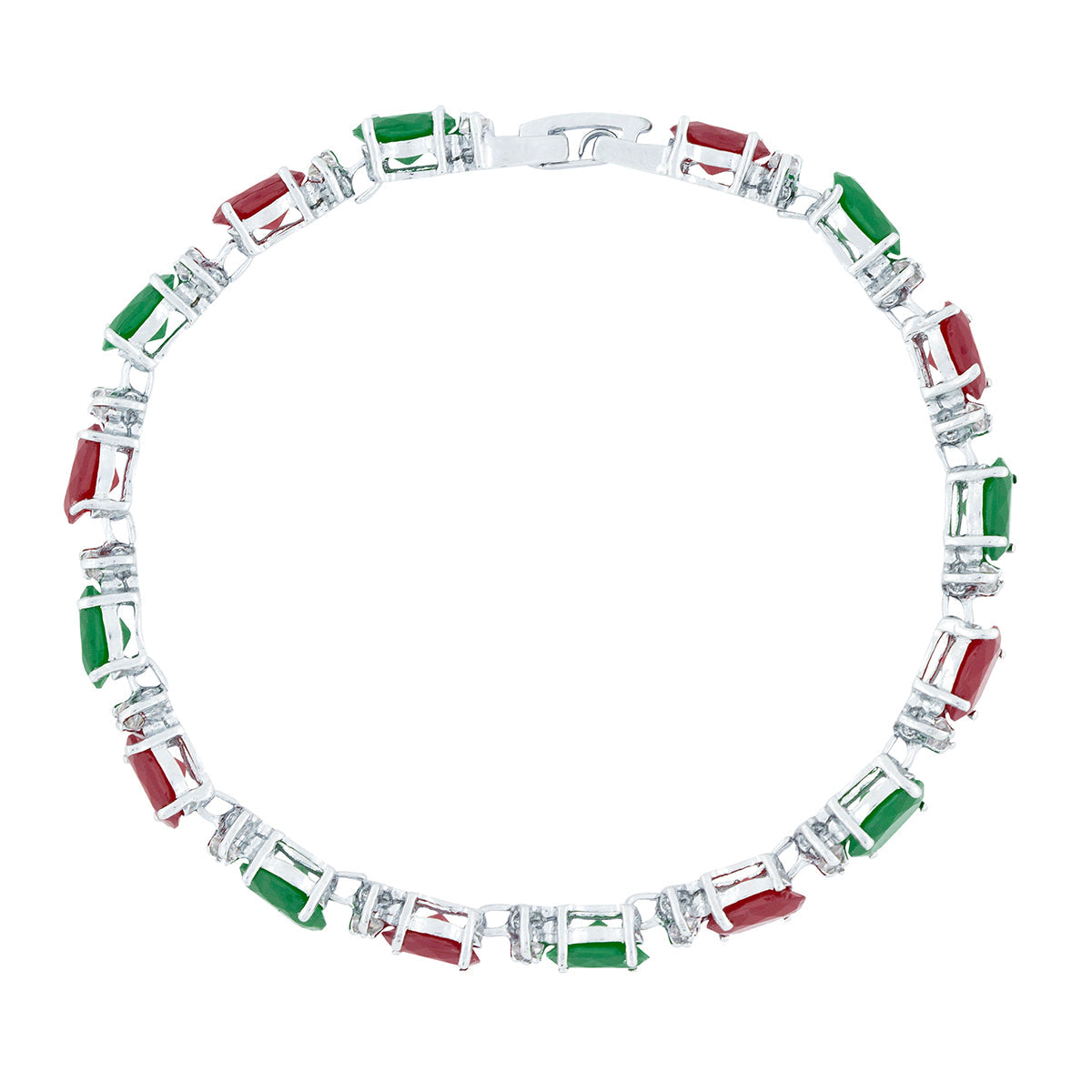 Tennis Red Green Cubic Zirconia American Diamond Bracelet Women Bulk