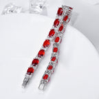 Tennis Ruby Red Cubic Zirconia American Diamond Bracelet Women Bulk