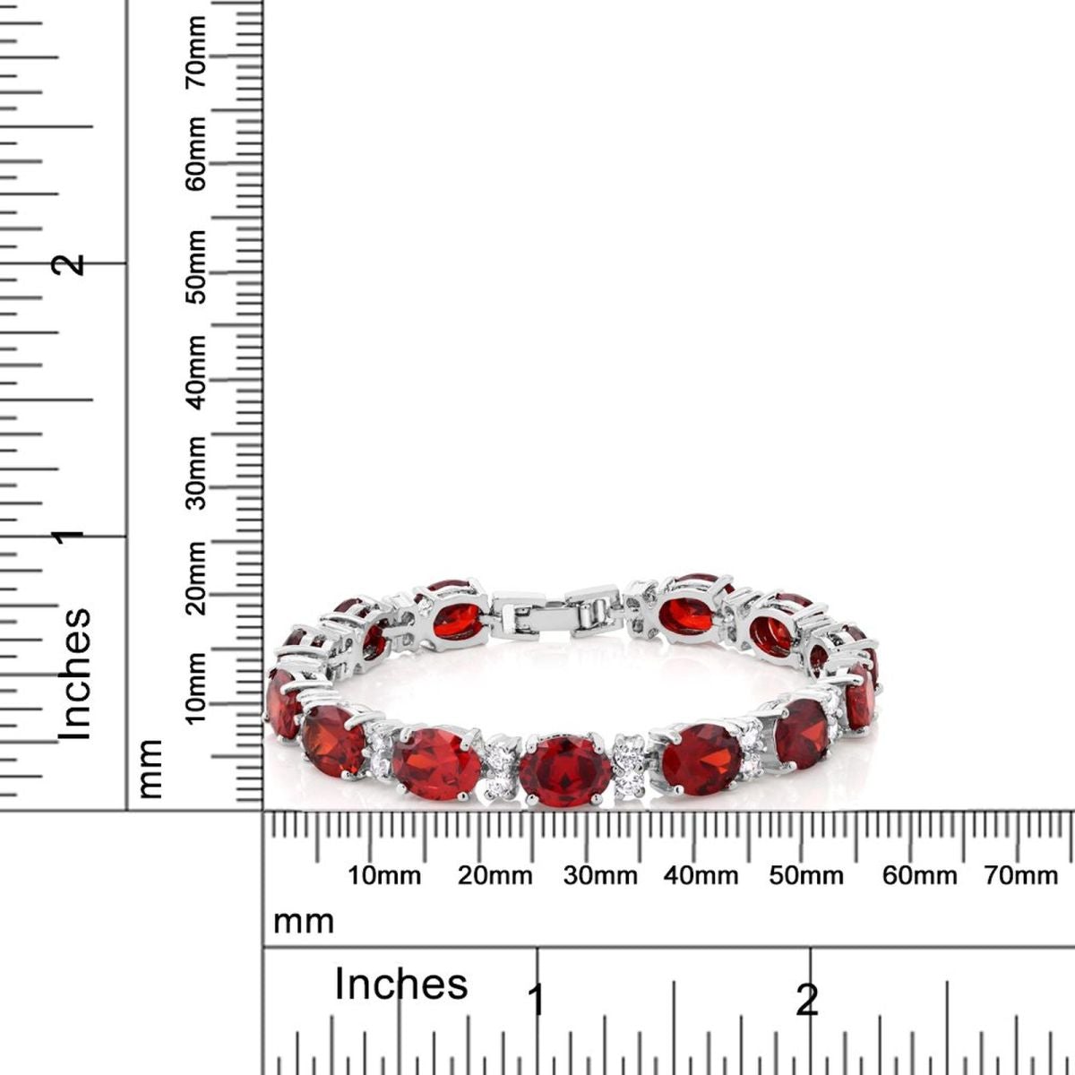 Tennis Ruby Red Cubic Zirconia American Diamond Bracelet Women Bulk