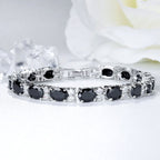Tennis Black Cubic Zirconia American Diamond Bracelet For Women Bulk