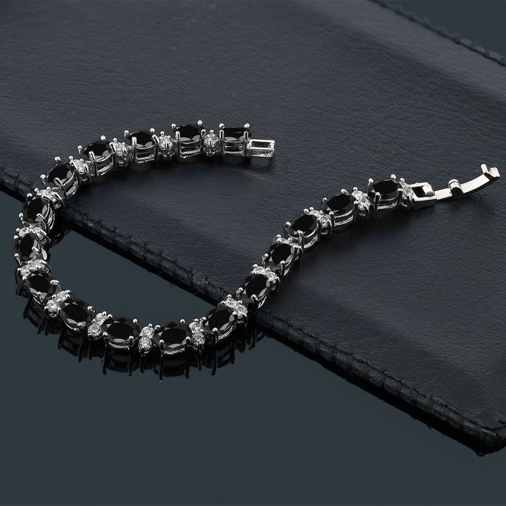 Tennis Black Cubic Zirconia American Diamond Bracelet For Women Bulk