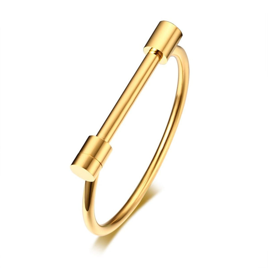 D Shape Bar Horse Shoe Cuff Shackle Stainless Steel Gold Bangle Bulk