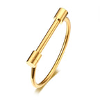 D Shape Bar Horse Shoe Cuff Shackle Stainless Steel Gold Bangle Bulk