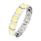 Stylish Geometric 316L Stainless Steel Gold Bracelet Magnetic Men