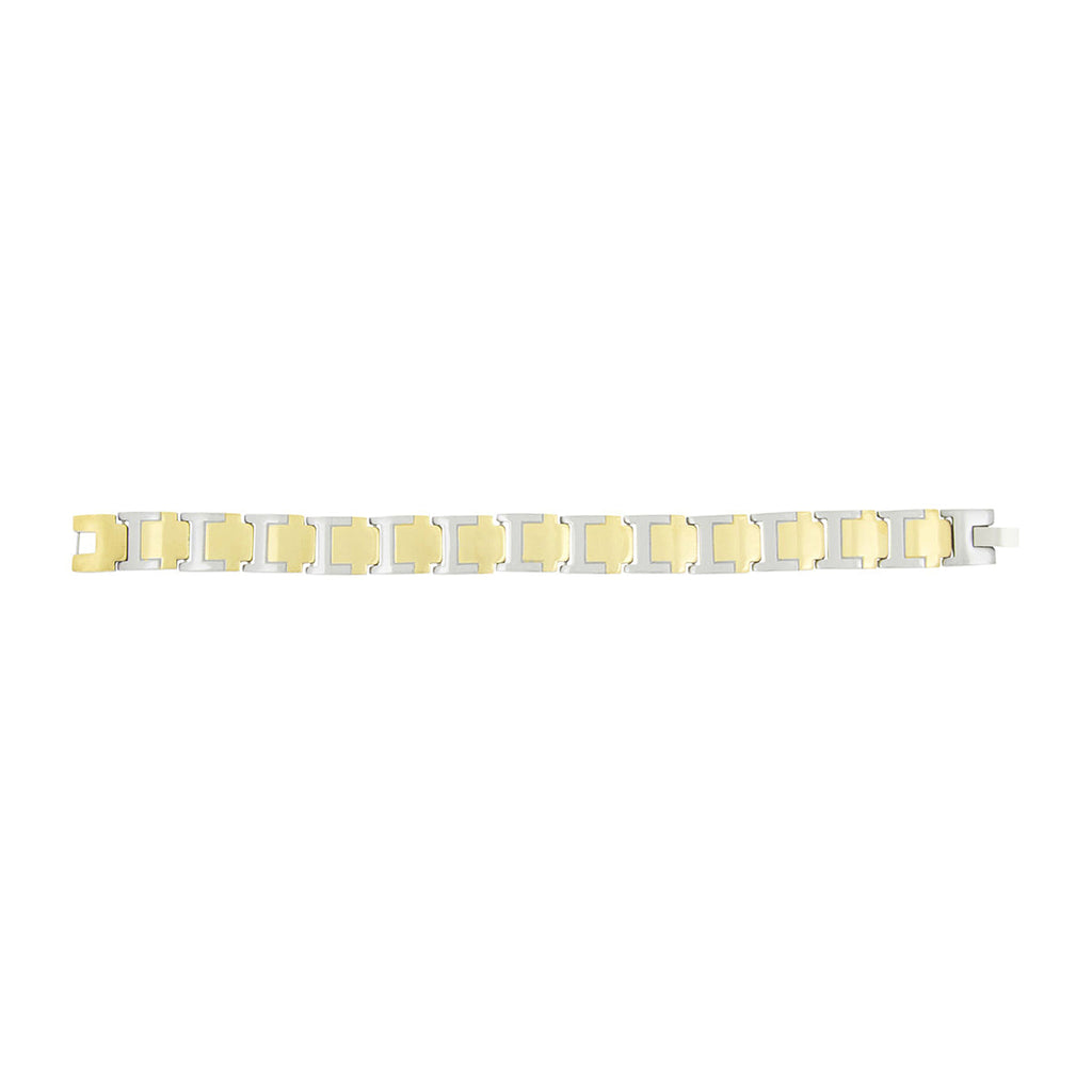 Stylish Geometric 316L Stainless Steel Gold Bracelet Magnetic Men