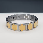 Stylish Geometric 316L Stainless Steel Gold Bracelet Magnetic Men