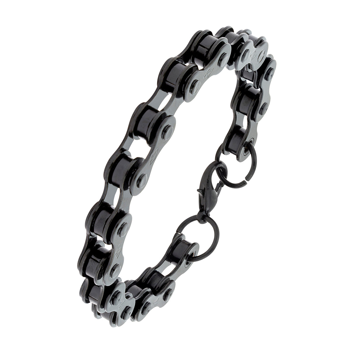 Biker Motor Cycle Chain Black Silver Stainless Steel Funky Mens Bracelet Men Main image