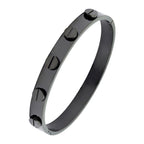 Luxury Screw Stainless Steel Black Kada Bangle Men Bulk