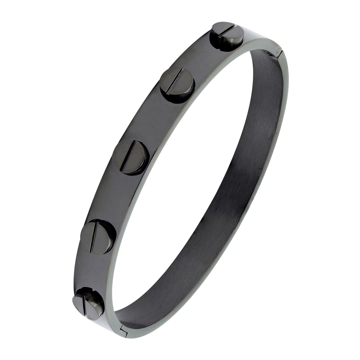 Luxury Screw Stainless Steel Black Kada Bangle Men Bulk