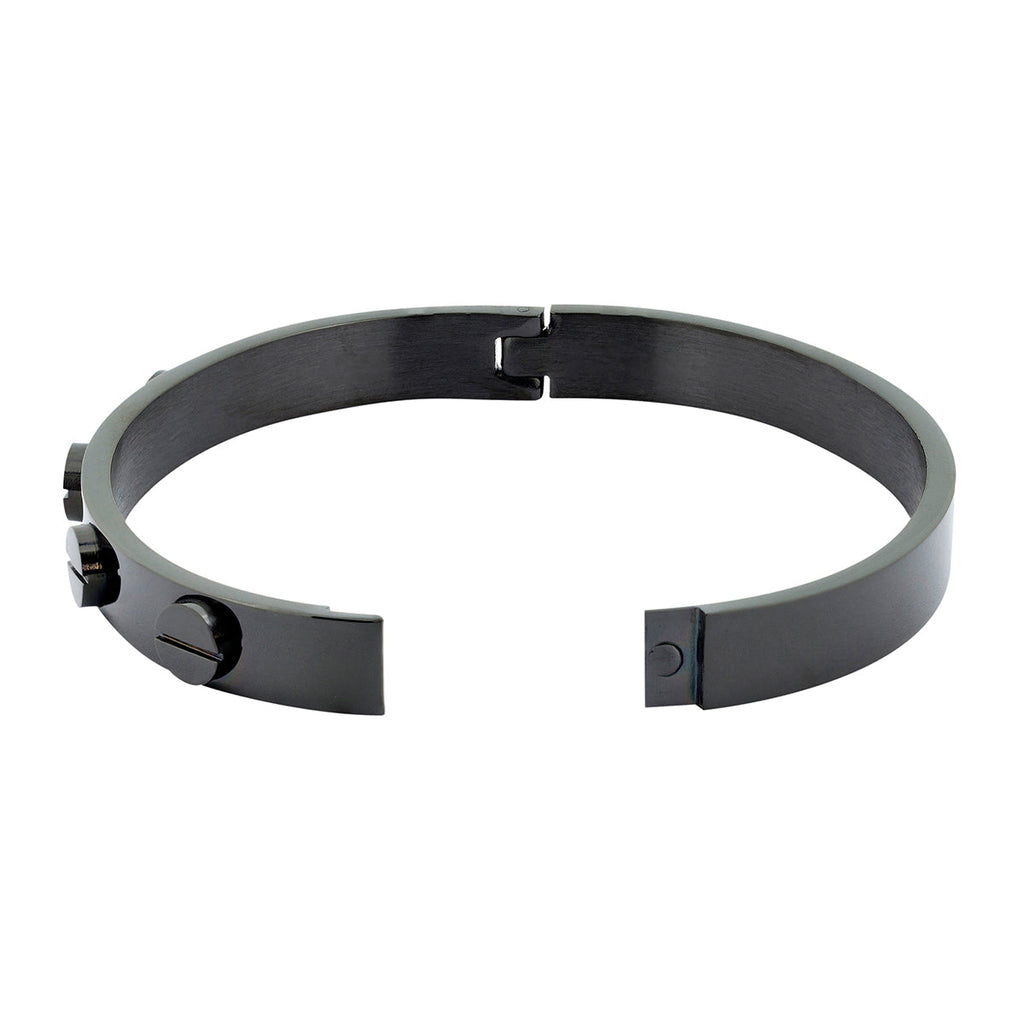 Luxury Screw Stainless Steel Black Kada Bangle Men Bulk