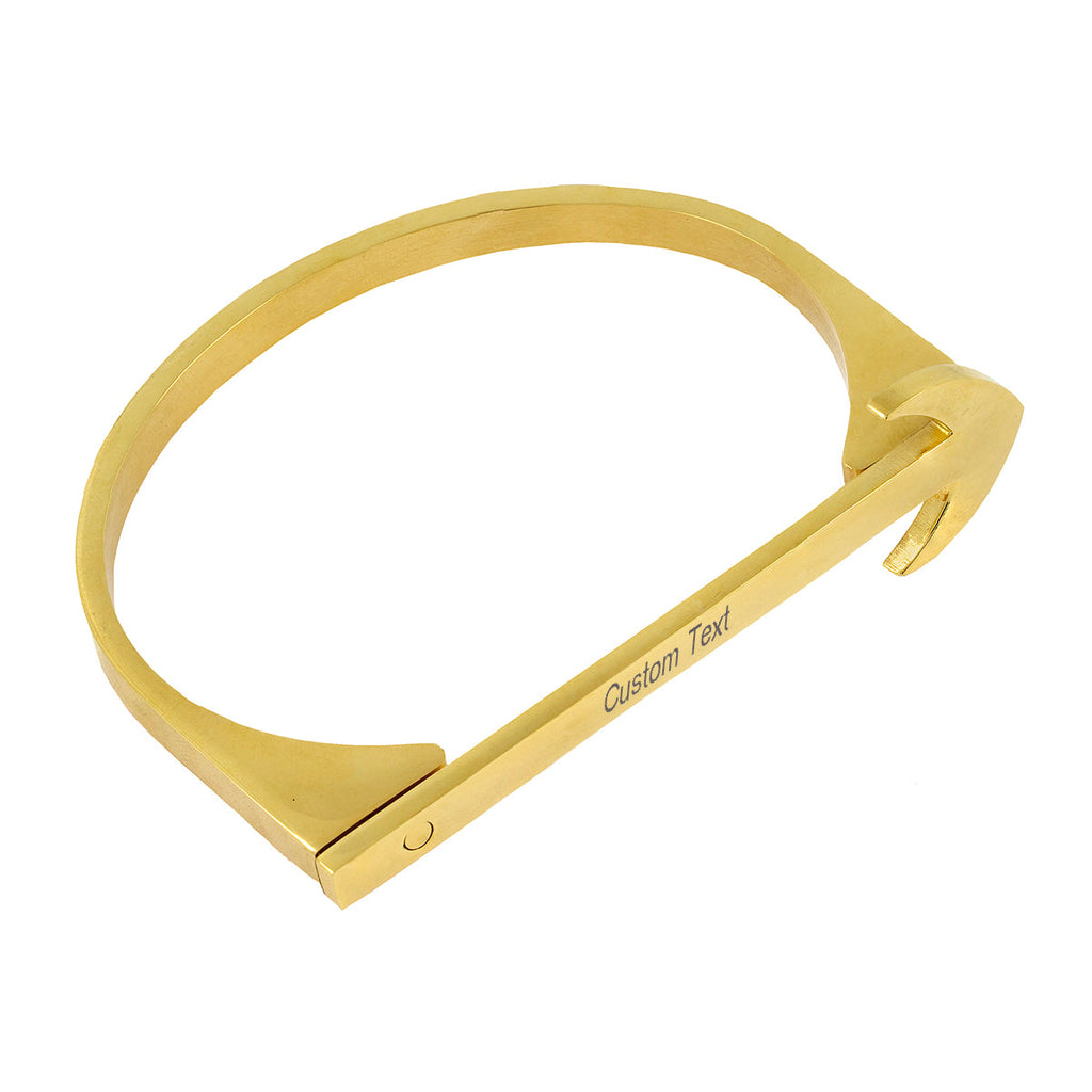 Arrow Gold Stainless Steel Personalized Engraved Bangle Kada Bulk