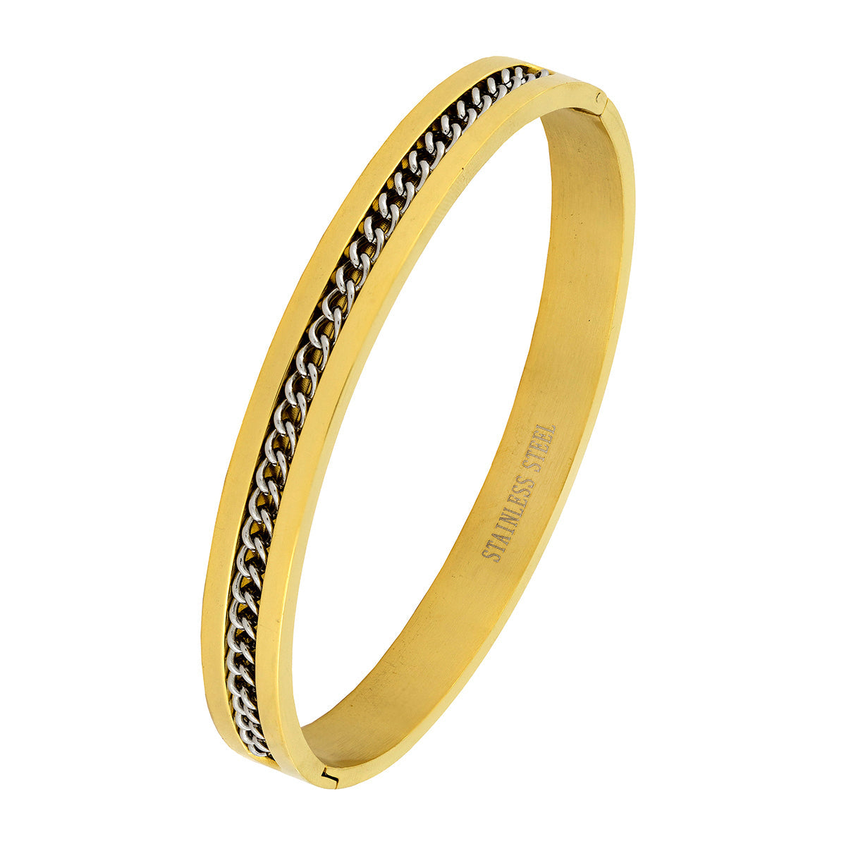Curb 18K Gold Stainless Steel Openable Bangle Cuff Kada Bracelet Bulk Secondary image