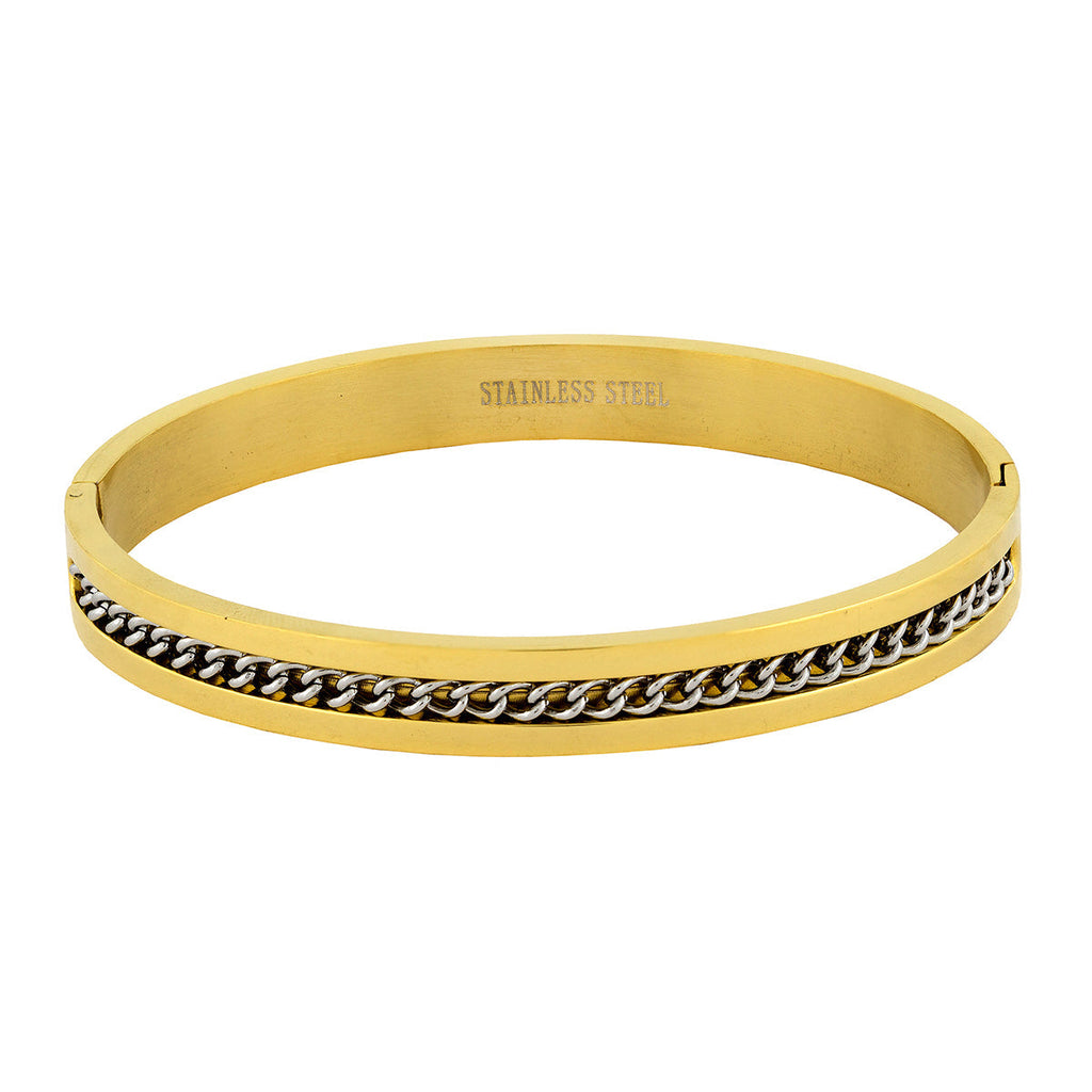 Curb 18K Gold Stainless Steel Openable Bangle Cuff Kada Bracelet Bulk