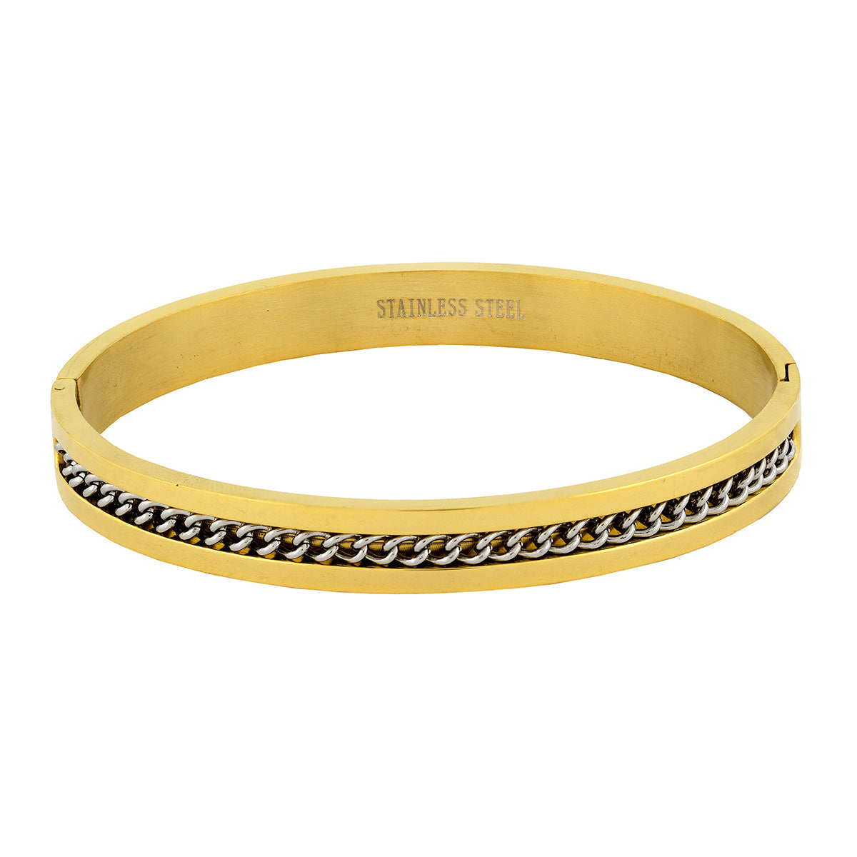 Curb 18K Gold Stainless Steel Openable Bangle Cuff Kada Bracelet Bulk