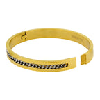 Curb 18K Gold Stainless Steel Openable Bangle Cuff Kada Bracelet Bulk