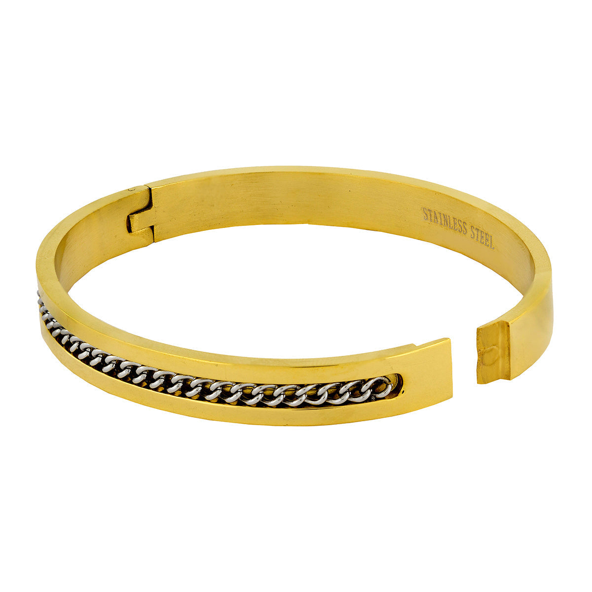 Curb 18K Gold Stainless Steel Openable Bangle Cuff Kada Bracelet Bulk