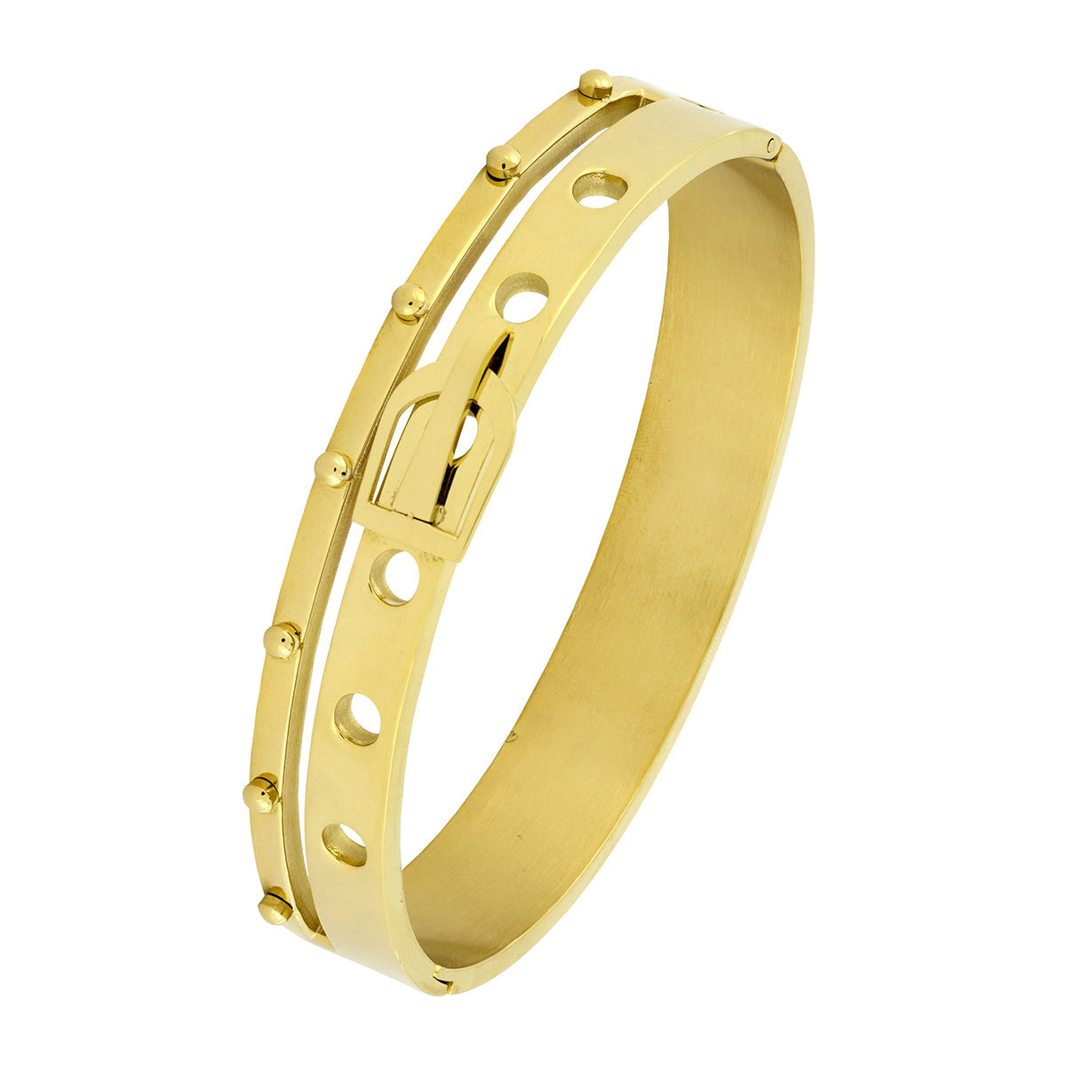 Belt 18K Gold Stainless Steel Openable Bangle Cuff Kada Bracelet Bulk Main image