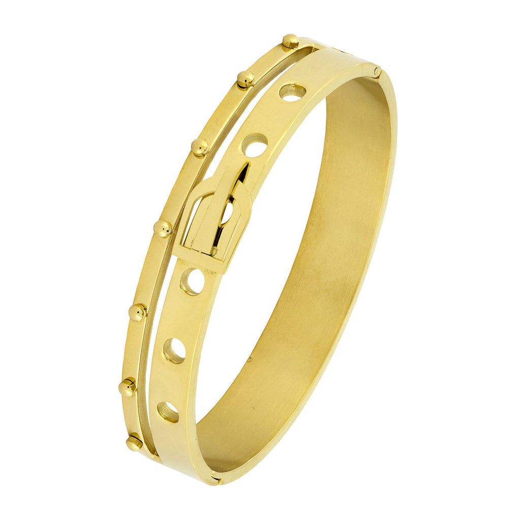 Belt 18K Gold Stainless Steel Openable Bangle Cuff Kada Bracelet Bulk