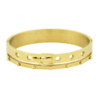 Belt 18K Gold Stainless Steel Openable Bangle Cuff Kada Bracelet Bulk
