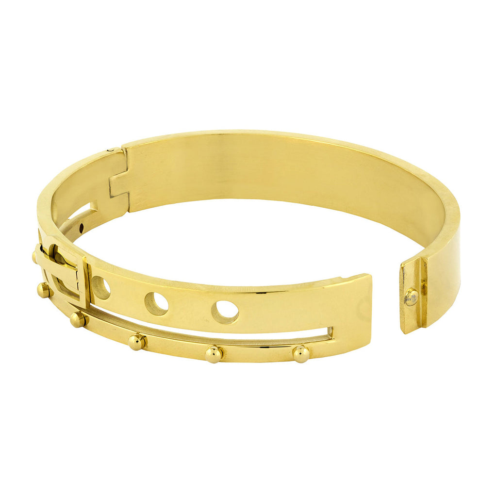 Belt 18K Gold Stainless Steel Openable Bangle Cuff Kada Bracelet Bulk