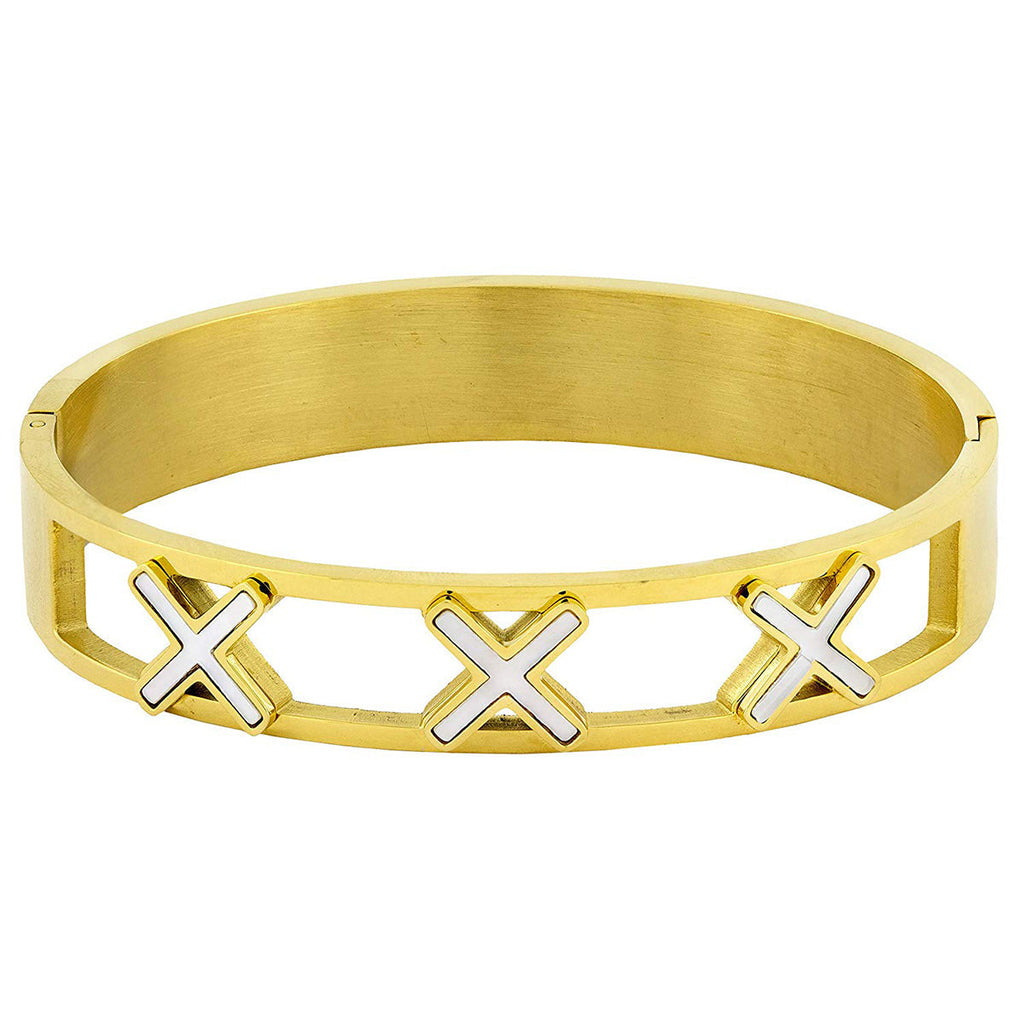 Cross 18K Gold Stainless Steel Bangle Cuff Kada Bracelet Women Bulk
