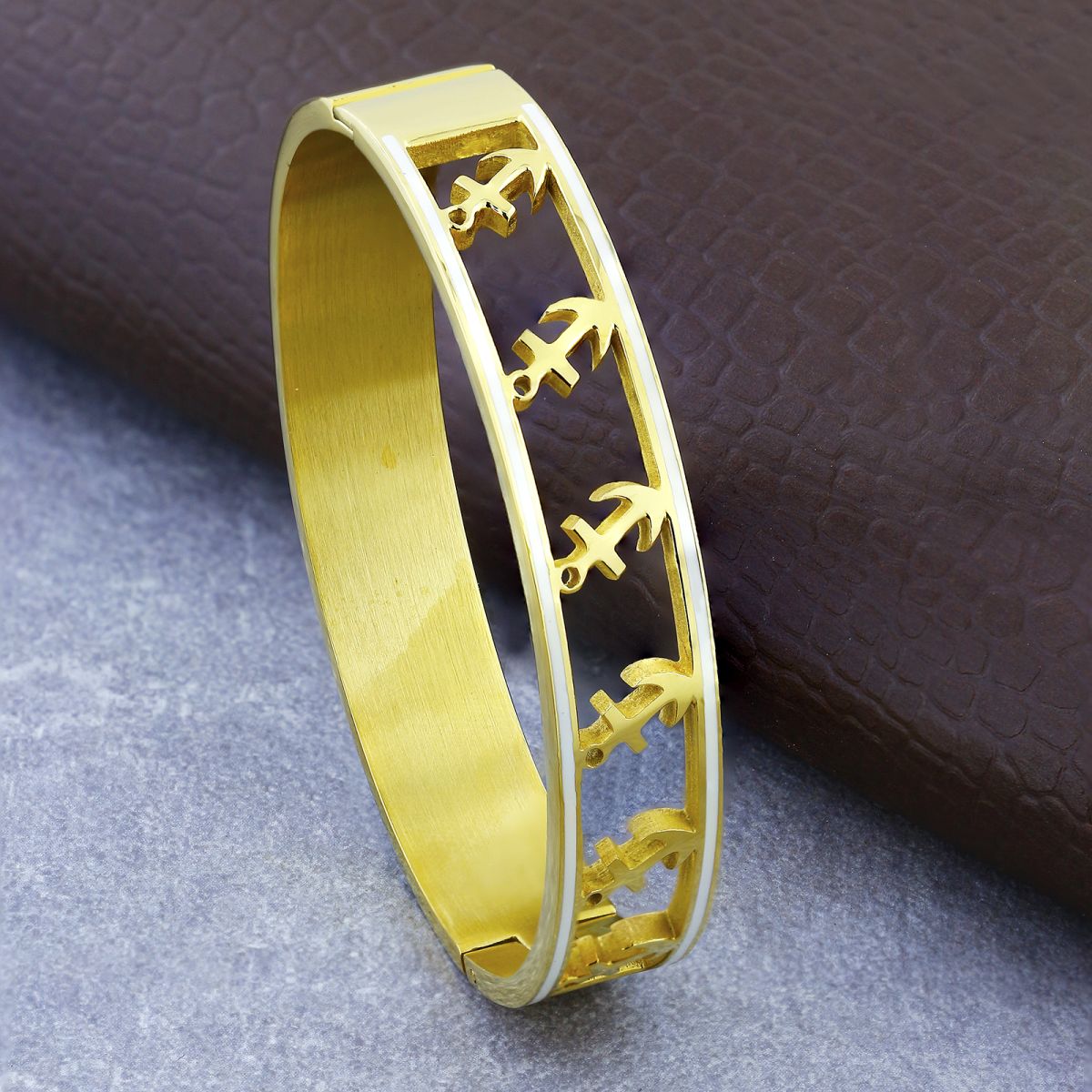 Anchor 18K Gold Stainless Steel Bangle Cuff Kada Bracelet Women Bulk Main image