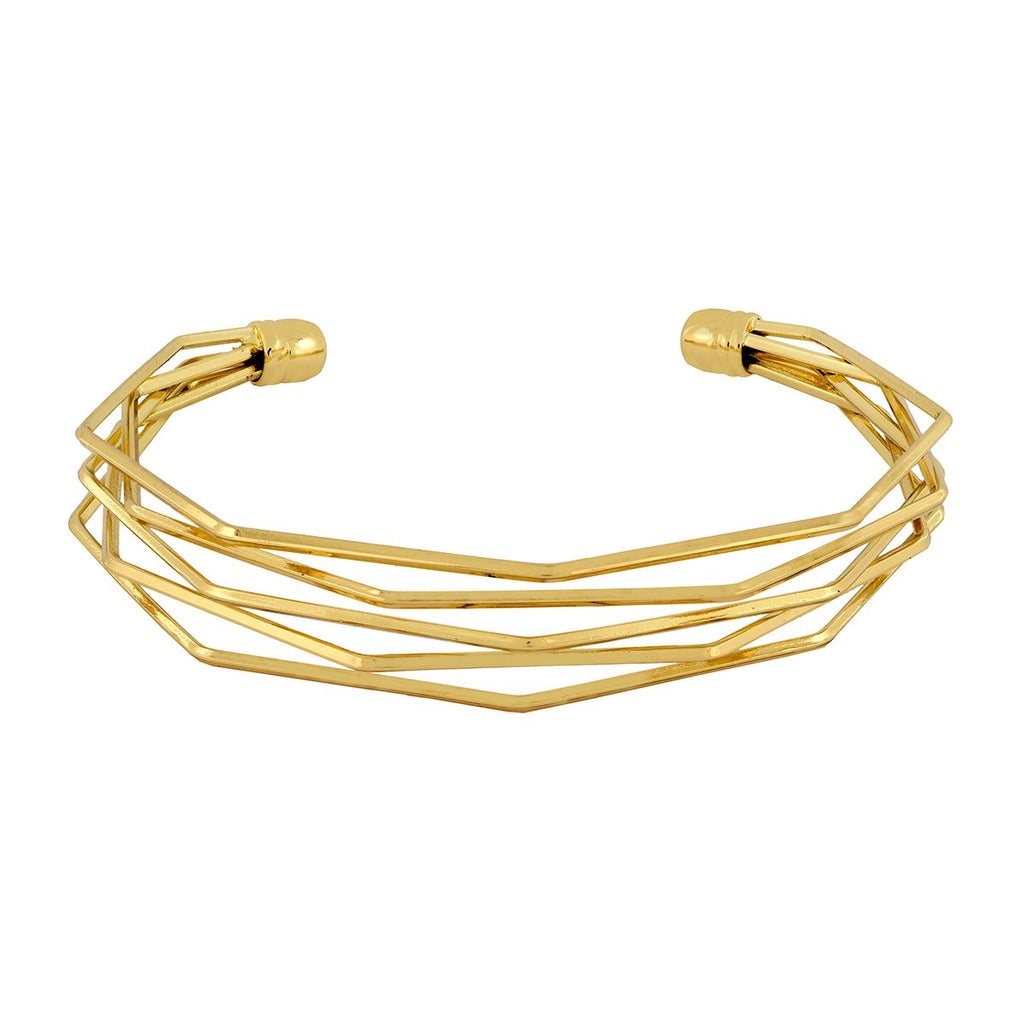 Designer Wavy Wire 18K Gold Brass Cuff Kada Bangle Bracelet Women Bulk