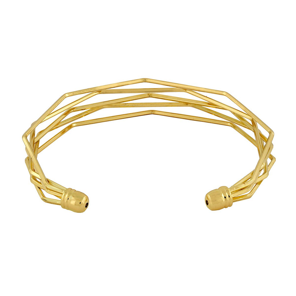 Designer Wavy Wire 18K Gold Brass Cuff Kada Bangle Bracelet Women Bulk