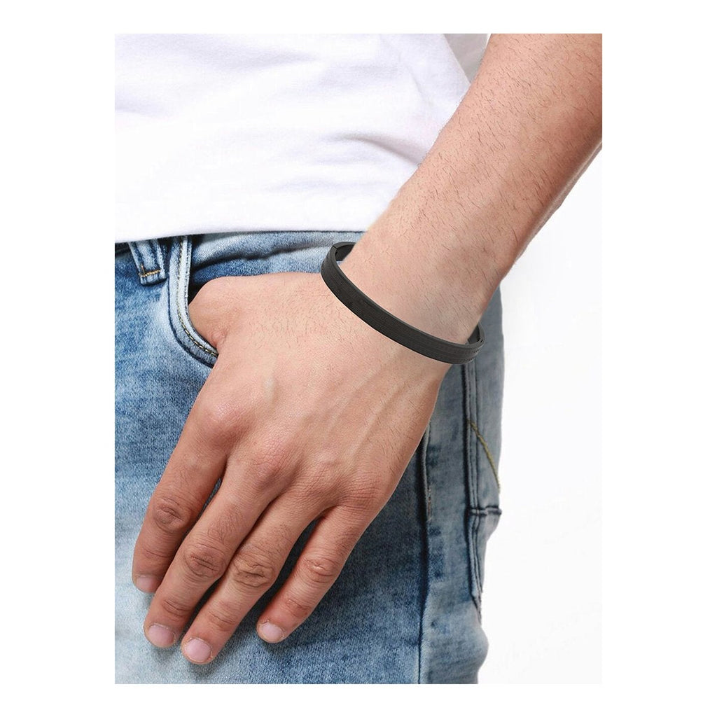 Designer Black Stainless Steel Bangle Kada Bracelet Men Bulk