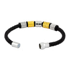 18K Gold Braided Leather Strand Wrist Band Bracelet For Men Bulk