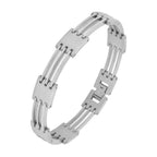 Geometric Glossy Matte Links Daily Stainless Steel Bracelet Men Bulk