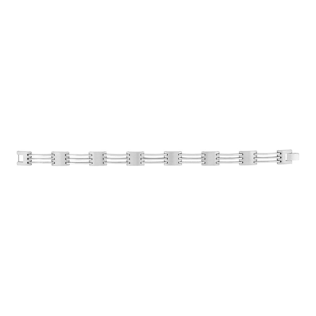 Geometric Glossy Matte Links Daily Stainless Steel Bracelet Men Bulk