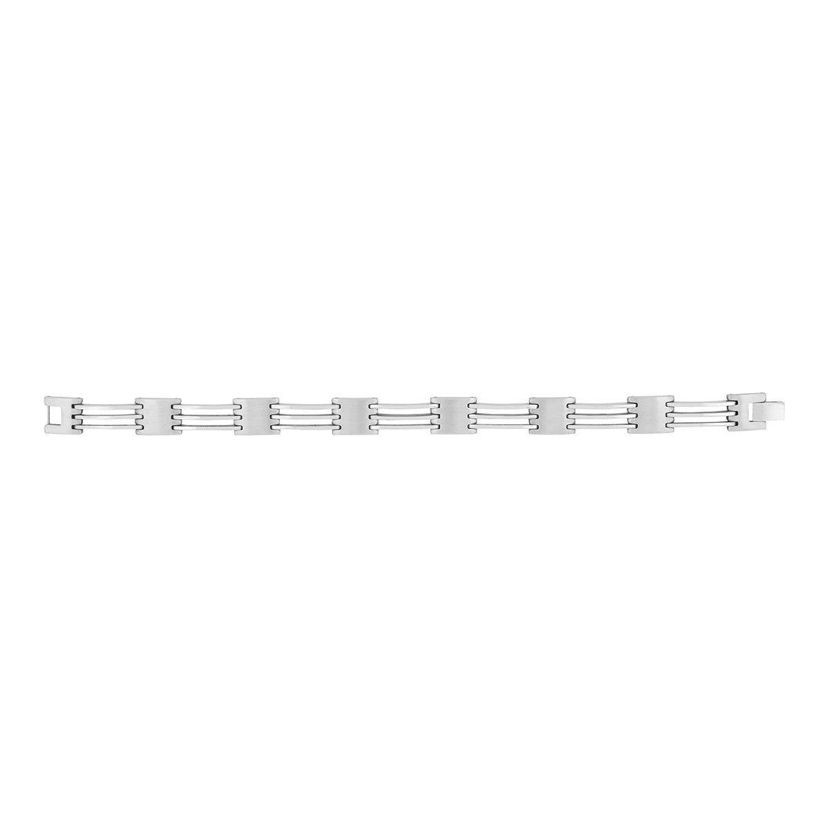 Geometric Glossy Matte Links Daily Stainless Steel Bracelet Men Bulk
