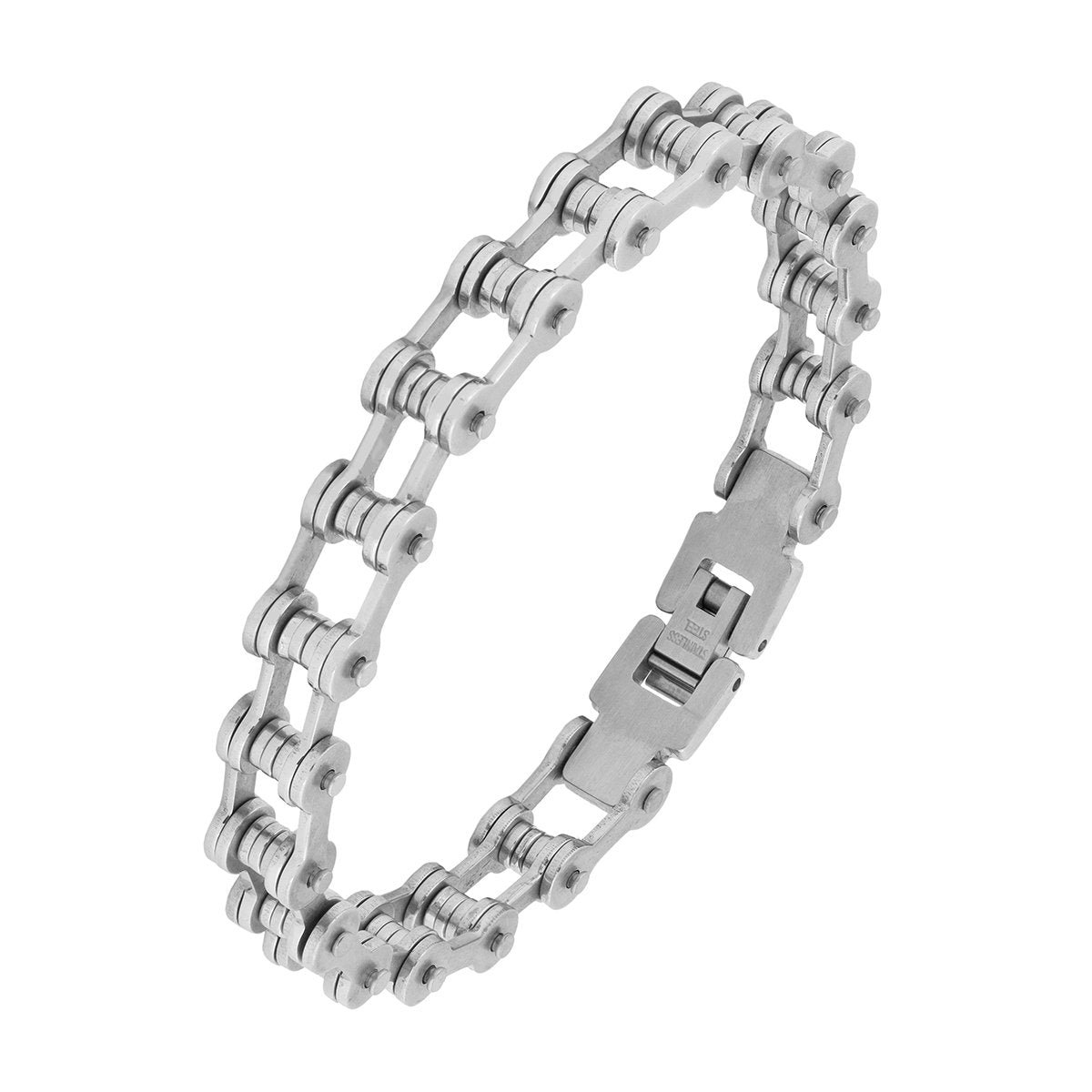 Bike Motor Cycle Chain Silver 316L Stainless Steel Bracelet Men Bulk