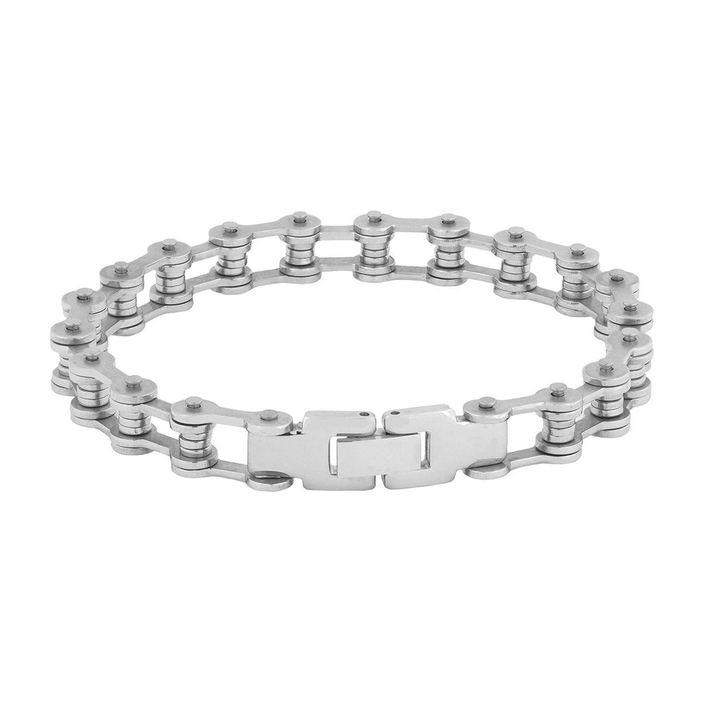 Bike Motor Cycle Chain Silver 316L Stainless Steel Bracelet Men Bulk