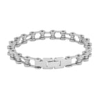 Bike Motor Cycle Chain Silver 316L Stainless Steel Bracelet Men Bulk