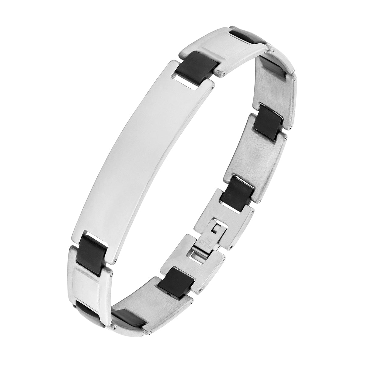 Stylish Biker Black Accents 316L Stainless Steel Bracelet For Men Main image