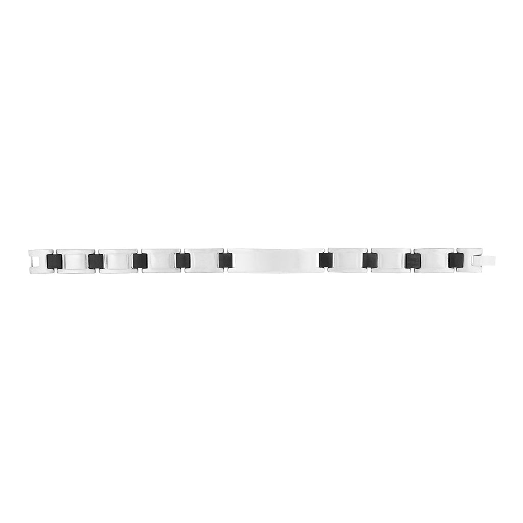 Stylish Biker Black Accents 316L Stainless Steel Bracelet For Men