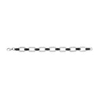 Biker Black Accents Silver Stainless Steel Chain Bracelet For Men