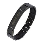 Stylish Designer Id Black 316L Stainless Steel Bracelet For Men Bulk