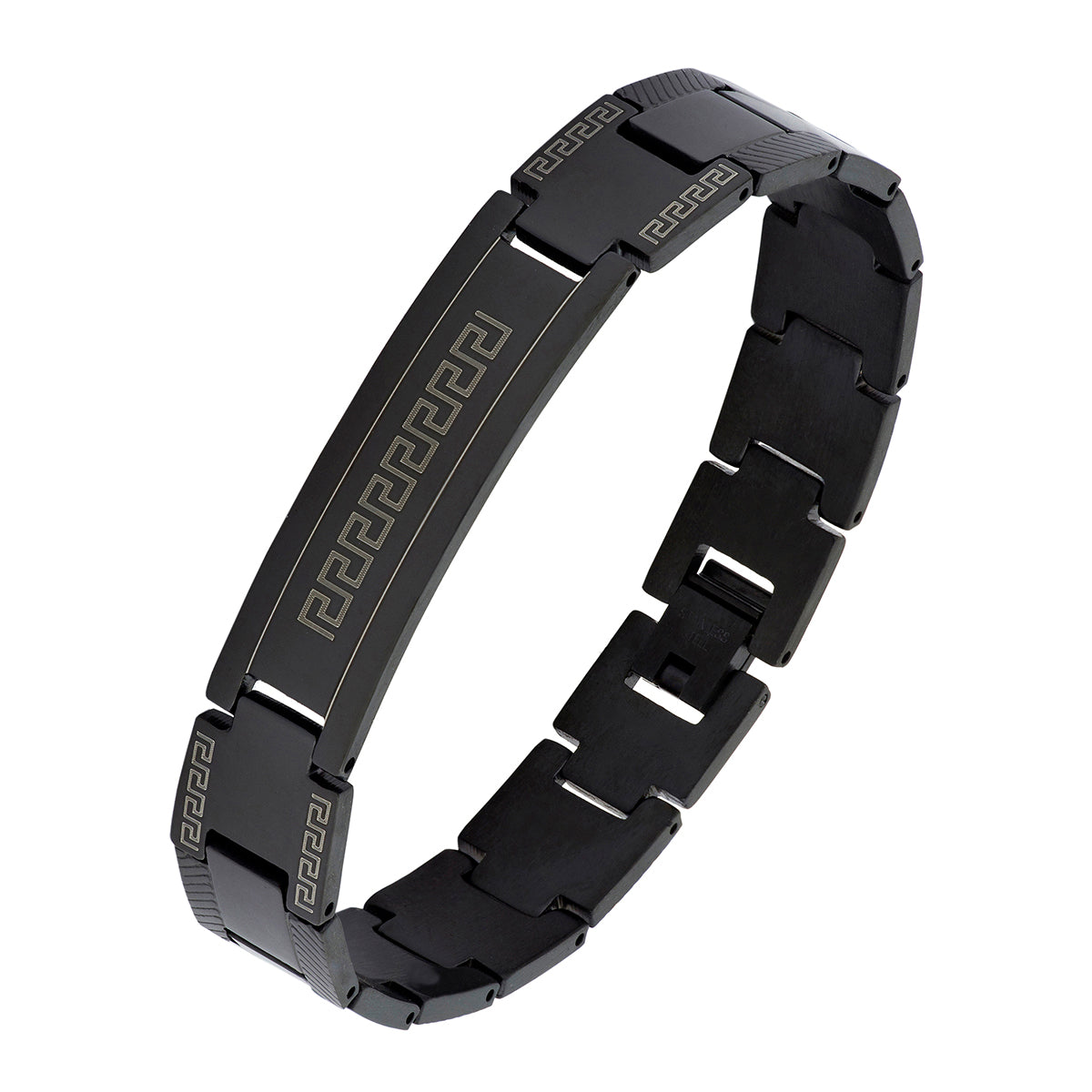 Stylish Designer Id Black 316L Stainless Steel Bracelet For Men Bulk