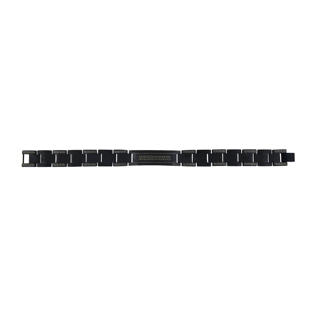 Stylish Designer Id Black 316L Stainless Steel Bracelet For Men Bulk