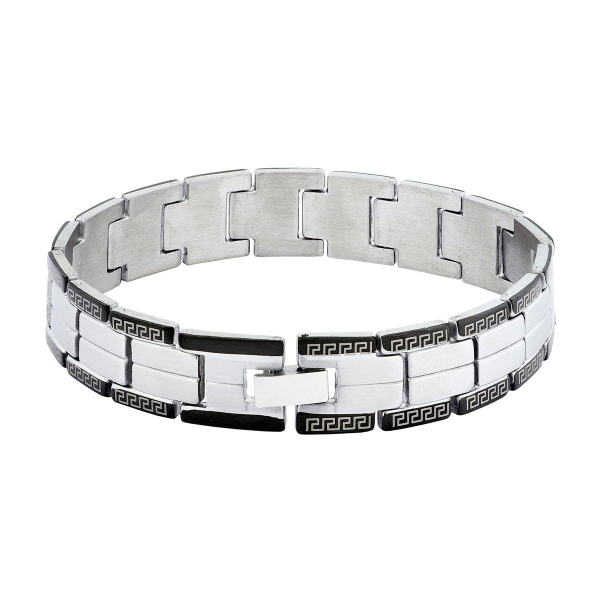 Stylish Biker Black Silver 316L Stainless Steel Bracelet For Men Bulk Secondary image