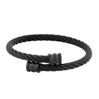 Black Rope 316L Surgical Stainless Steel Kada Bangle For Men Bulk