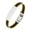 Id Biker Rope Black Stainless Steel 18K Gold Kada Bangle Bracelet Bulk