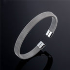 Slim Mesh Silver Stainless Steel Cuff Kada Bangle Bracelet Men Bulk