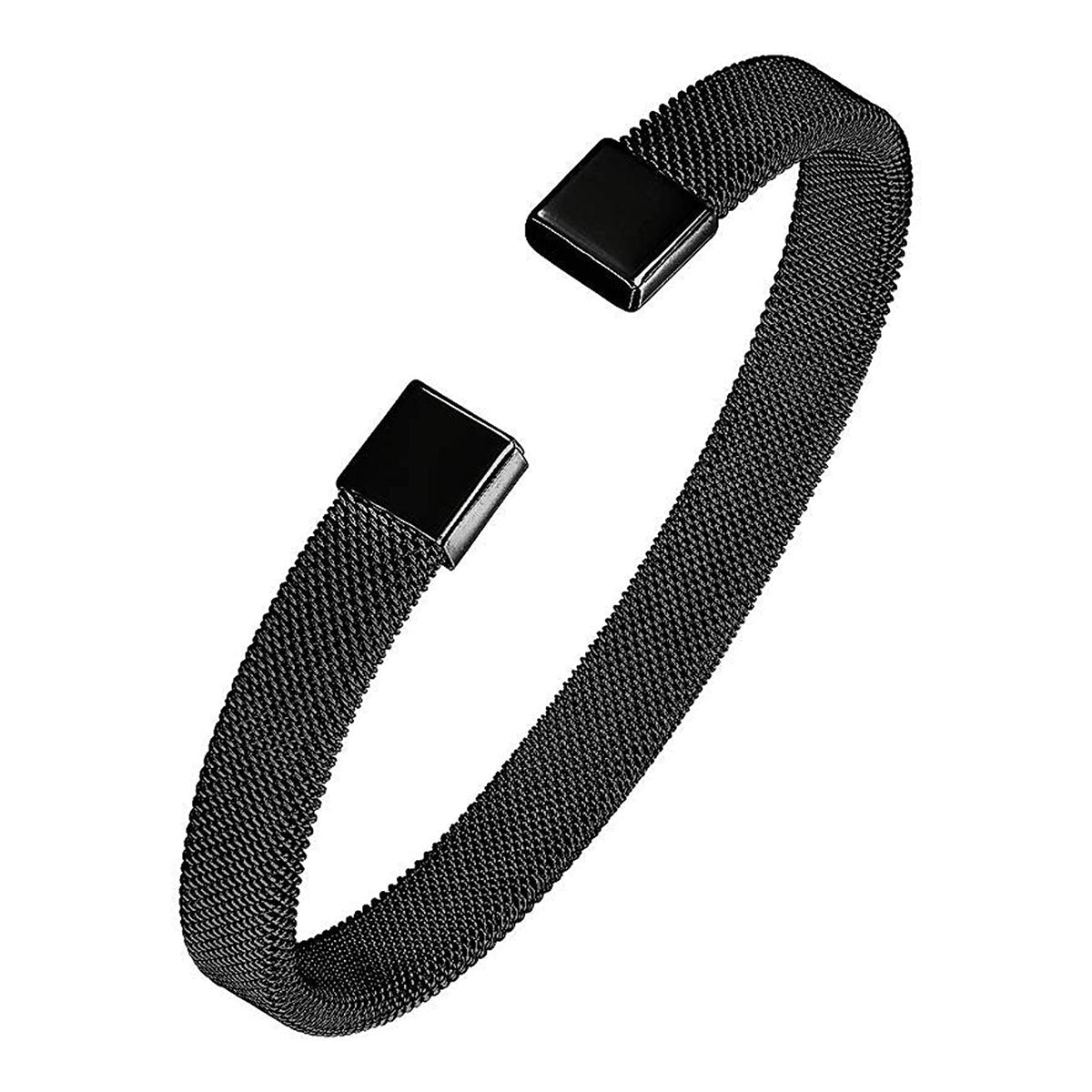Slim Mesh Black 316L Stainless Steel Cuff Kada Bangle Bracelet Bulk