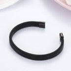 Slim Mesh Black 316L Stainless Steel Cuff Kada Bangle Bracelet Bulk